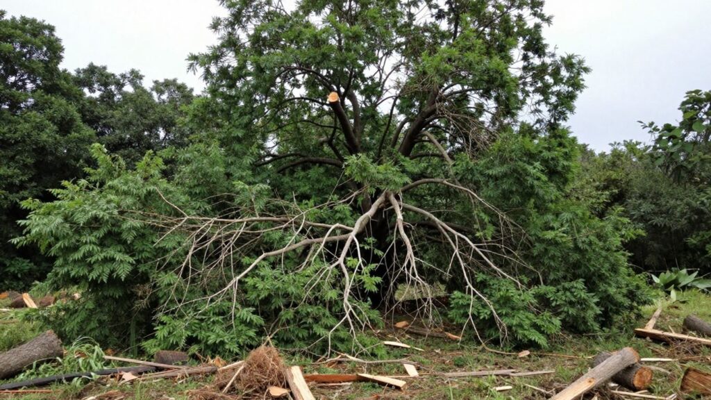 Tree with its top cut off